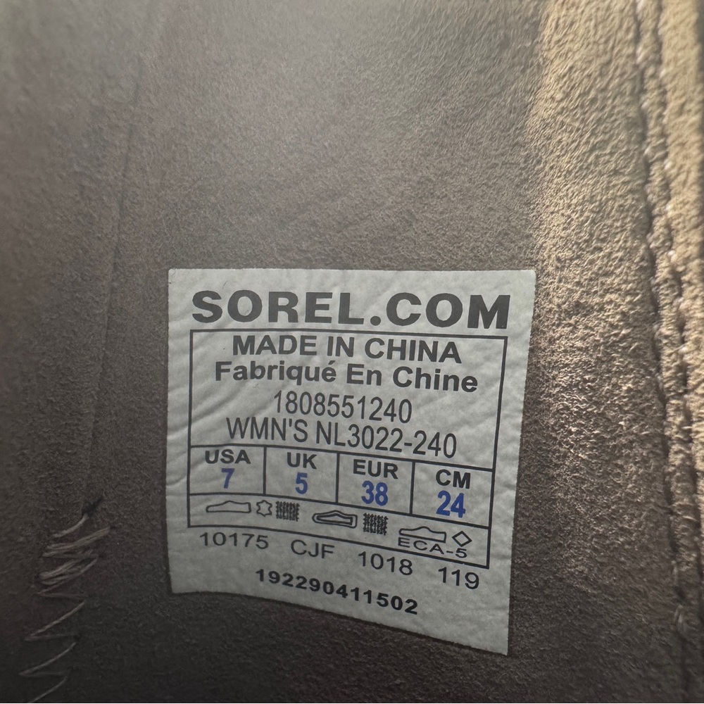 Sorel Joan Rhapsody Hidden Wedge Heel Taupe Leather Ankle Booties - Size 7 - Picture 10 of 10